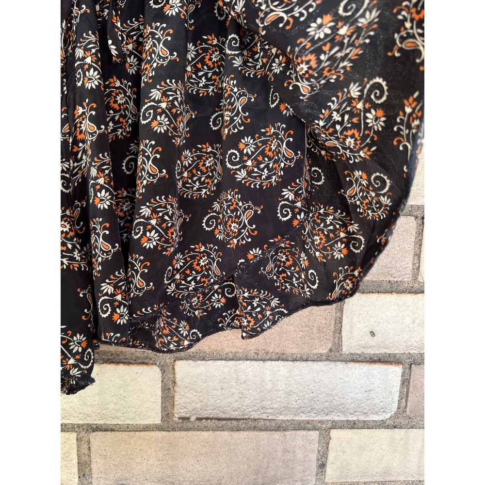 Earthbound Trading Co Black Paisley Floral Tassel Shorts Large Medium Small - Picture 4 of 6